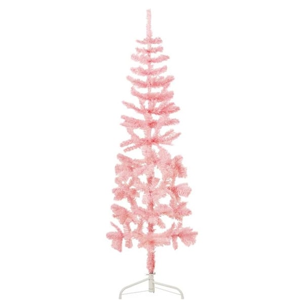 vidaXL Smal halv plastgran med stativ rosa 180 cm Rosa