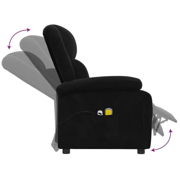 vidaXL Elektrisk massagefåtölj svart sammet Svart