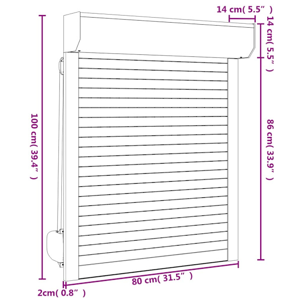 vidaXL Rulljalusi aluminium 80x100 cm antracit Antracit