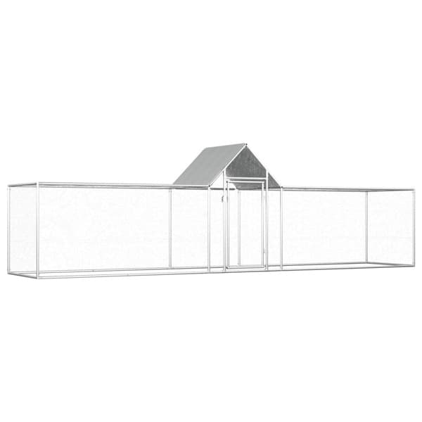 vidaXL Hönsbur 5x1x1,5 m galvaniserat stål Silver