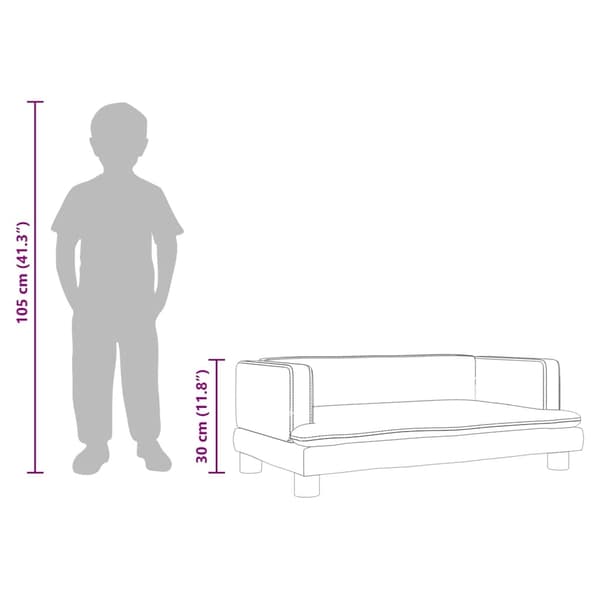 vidaXL Barnsoffa blå 80x45x30 cm sammet Blå