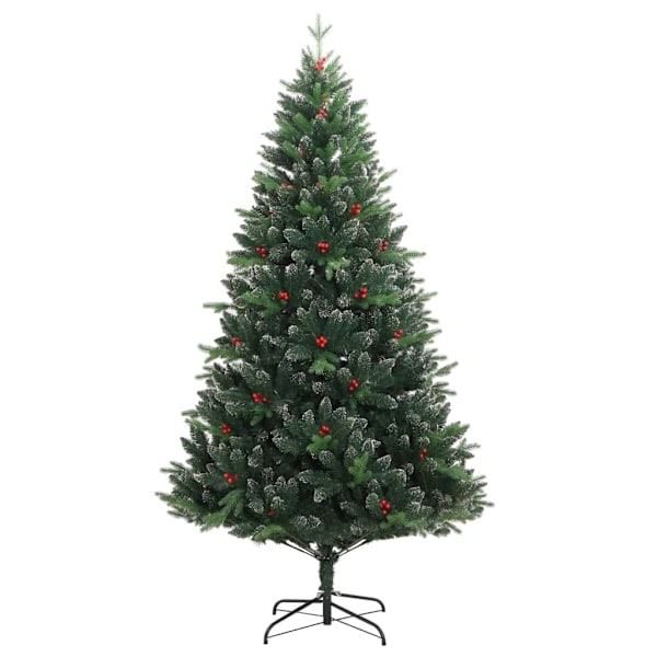 vidaXL Plastgran med röda bär gångjärn 180 cm Grön