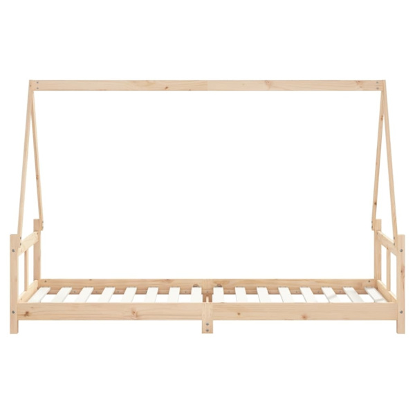 vidaXL Sängram för barnsäng 80x200 cm massiv furu Brun