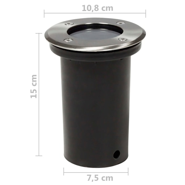 vidaXL Markbelysning rund 3-pack Silver