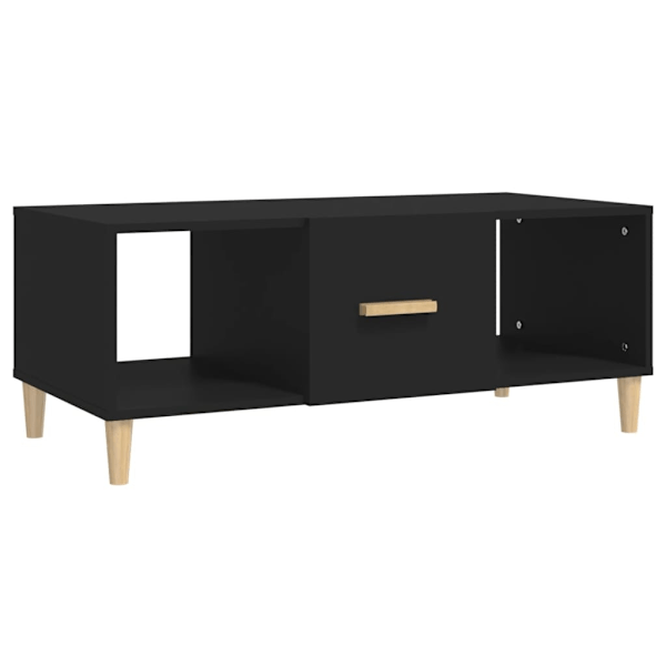 vidaXL Soffbord svart 102x50x40 cm konstruerat trä Svart