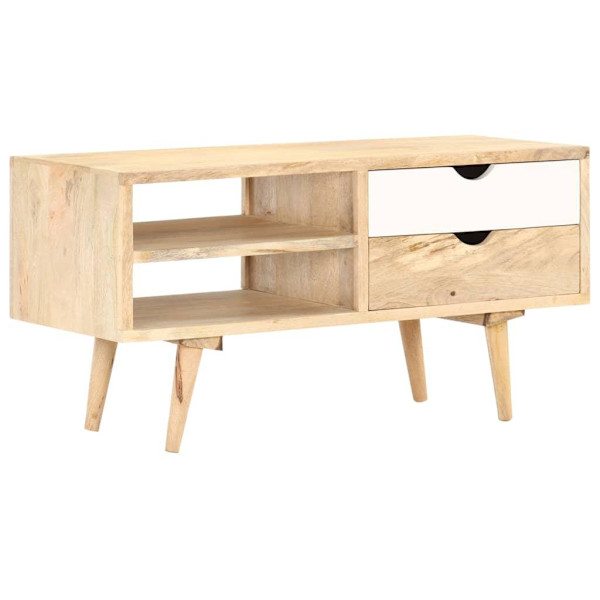 vidaXL TV-bänk 90x35x45 cm massivt mangoträ Brun