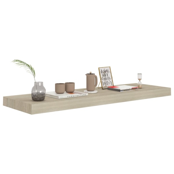 vidaXL Svävande vägghylla ek 80x23,5x3,8 cm MDF Brun