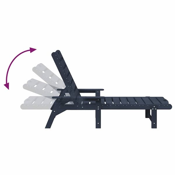 vidaXL Solstol Reclining 3 pcs Marinblå polyeten Marinblå