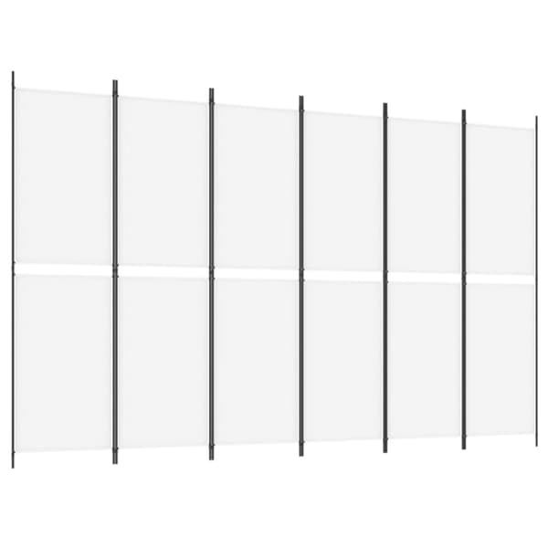 vidaXL Rumsavdelare 6 paneler vit 300x200 cm tyg Vit