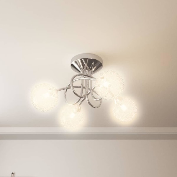 vidaXL Taklampa med lampskärmar i tråd för 4 G9 LED-lampor Transparent