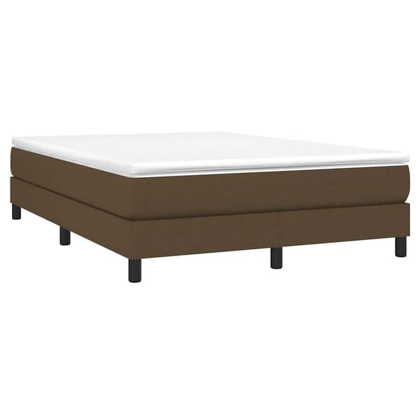 vidaXL Boxspring-sängram mörkbrun 140x200 cm tyg Brun