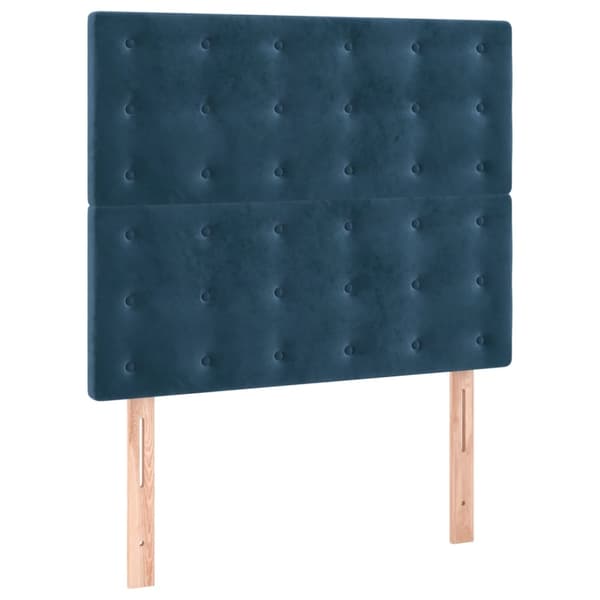 vidaXL Ramsäng med madrass mörkblå 90x200 cm sammet Blå