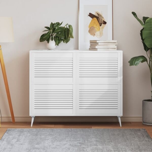 vidaXL Skåpluckor lamelldesign 4 st vit 39,5x59,4 cm massiv furu Vit