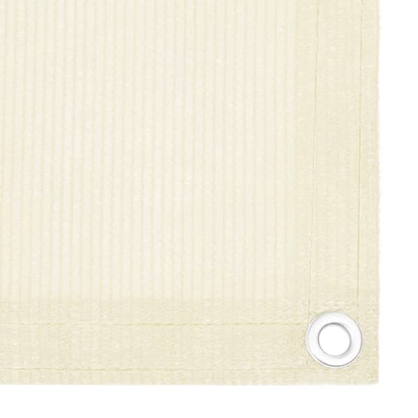 vidaXL Balkongskärm gräddvit 75x400 cm HDPE Creme
