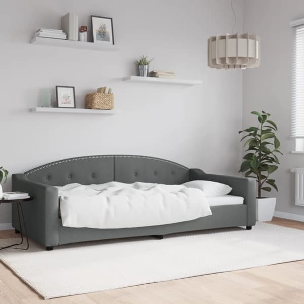 vidaXL Dagbädd mörkgrå 100x200 cm tyg Grå