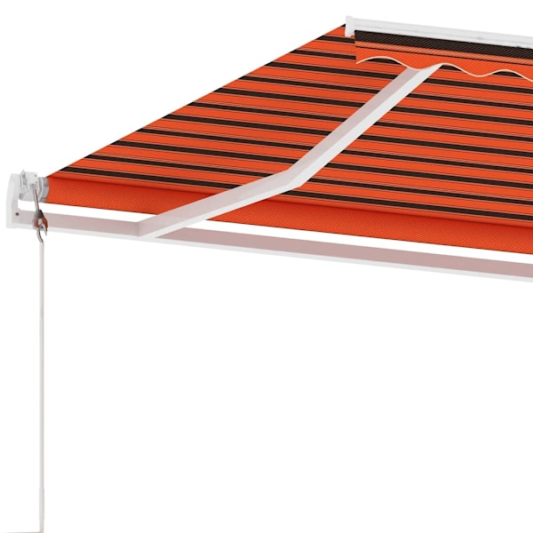 vidaXL Automatisk markis med vindsensor & LED 400x300 cm orange/brun Orange