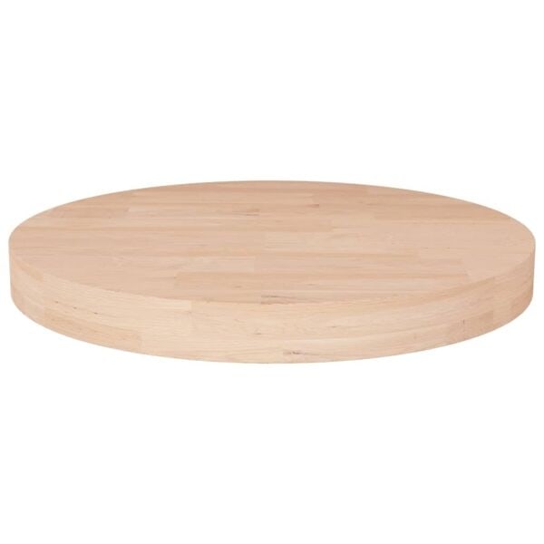 vidaXL Rund bordsskiva Ø30x4 cm obehandlad massiv ek Brun