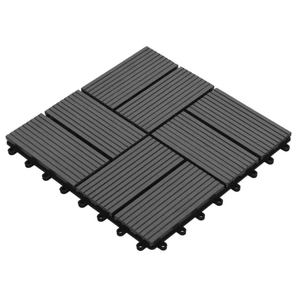 vidaXL Trall 22 st 30x30 cm 2 kvm WPC grå grå