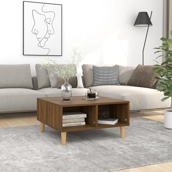 vidaXL Soffbord brun ek 60x60x30 cm konstruerat trä Brun