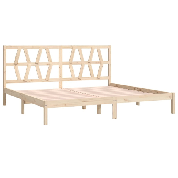 vidaXL Sängram massivt trä 200x200 cm Brun