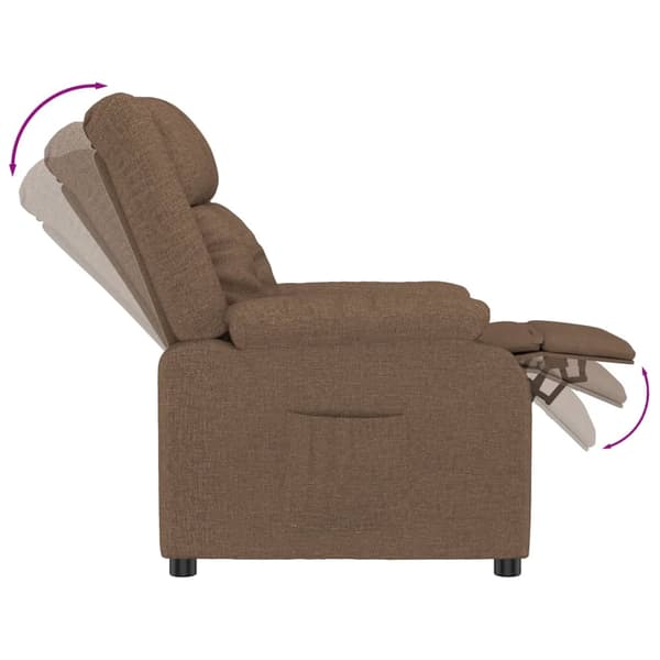 vidaXL Reclinerfåtölj brun tyg Brun