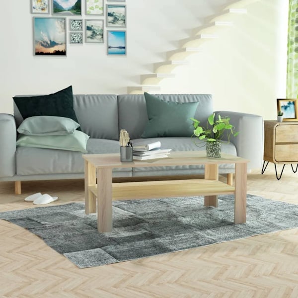 vidaXL Soffbord spånskiva 100x59x42 cm ek Brun