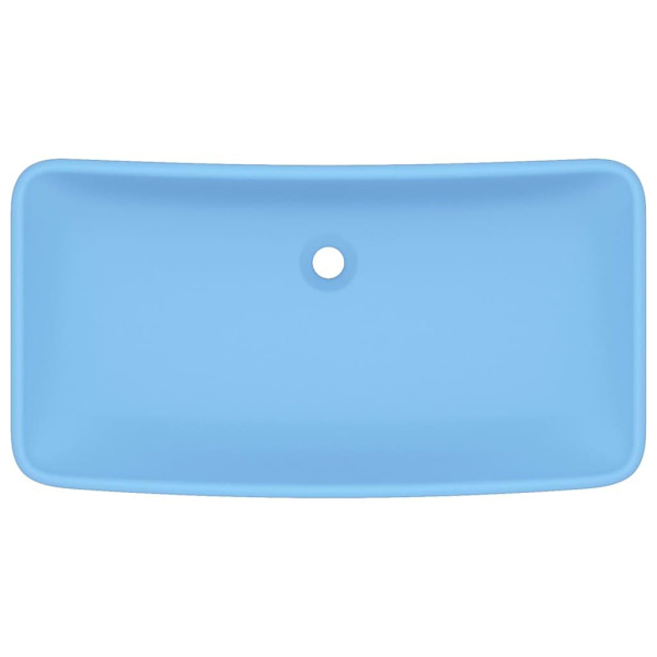 vidaXL Lyxigt rektangulärt handfat matt ljusblå 71x38 cm keramik Blå