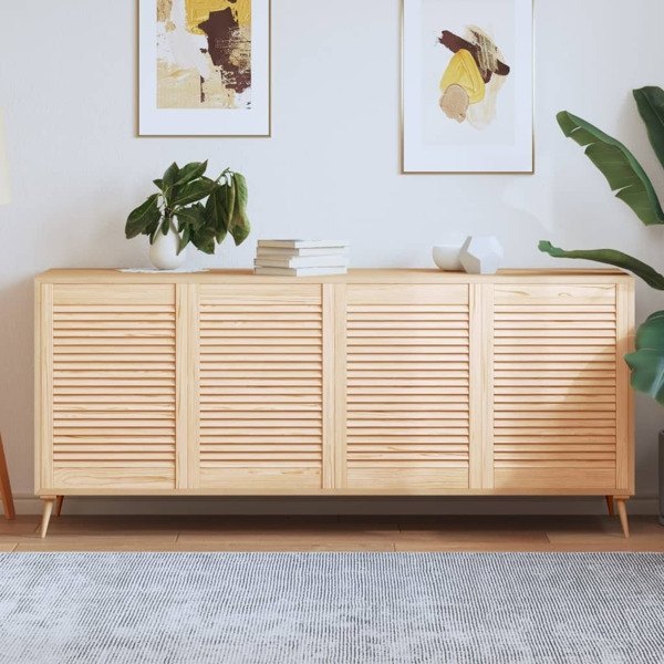 vidaXL Skåpluckor lamelldesign 4 st 69x49,4 cm massiv furu Brun