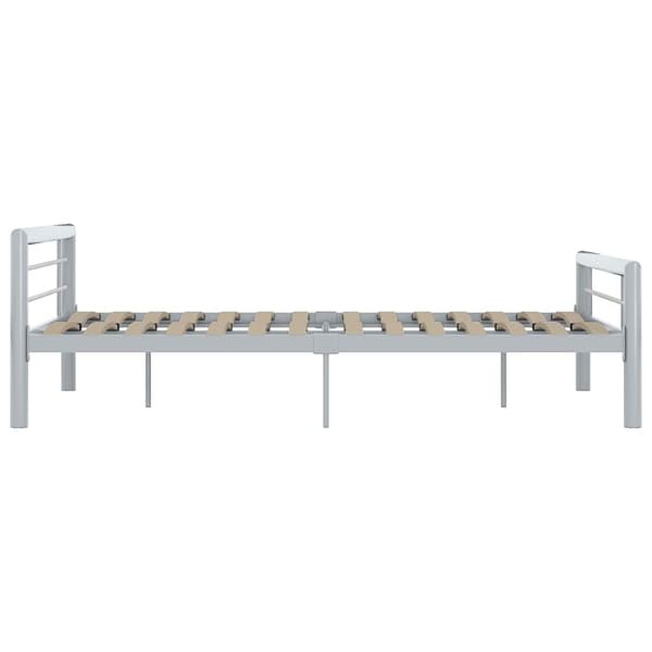 vidaXL Sängram grå och vit metall 160x200 cm grå