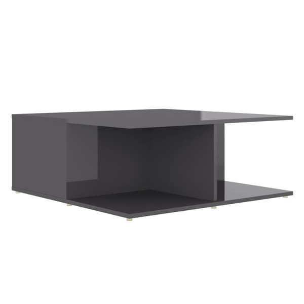 vidaXL Soffbord grå högglans 80x80x31 cm konstruerat trä grå