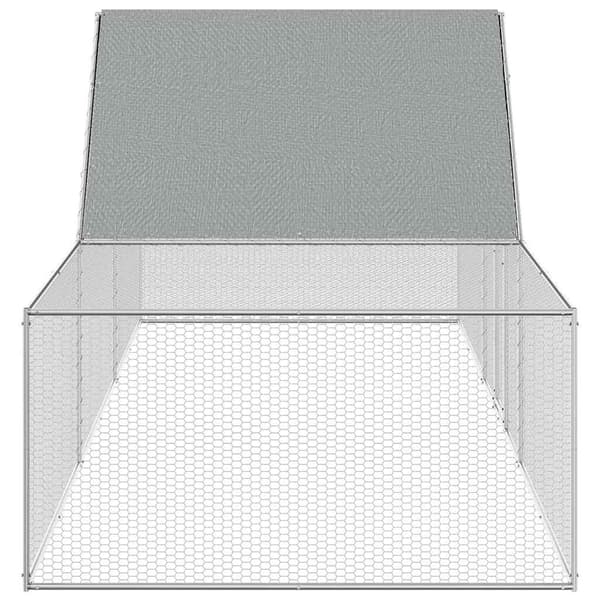 vidaXL Hönsbur 6x2x2 m galvaniserat stål Silver