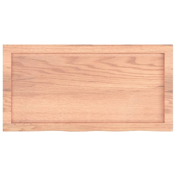 vidaXL Bordsskiva ljusbrun 80x40x(2-4) cm behandlad massiv ek Brun