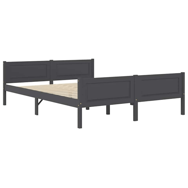 vidaXL Sängram massiv furu grå 120x200 cm grå