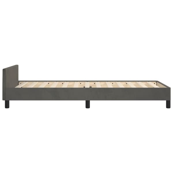 vidaXL Sängram utan madrass mörkgrå 90x190 cm sammet Grå