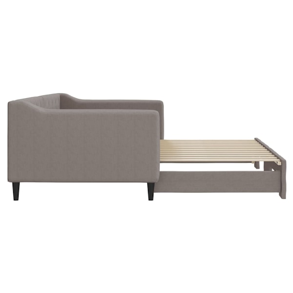 vidaXL Dagbädd utdragbar taupe 90x200 cm tyg Taupe