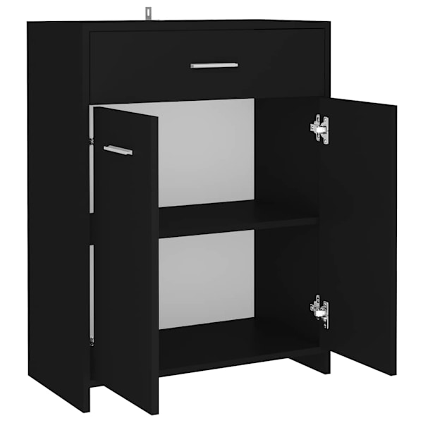 vidaXL Badrumsskåp svart 60x33x80 cm konstruerat trä Svart
