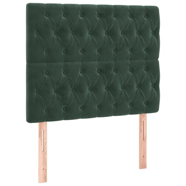 vidaXL Ramsäng med madrass mörkgrön 100x200 cm sammet Grön