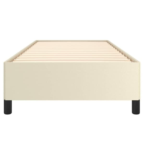 vidaXL Sängram gräddvit 90x190 cm konstläder Kräm