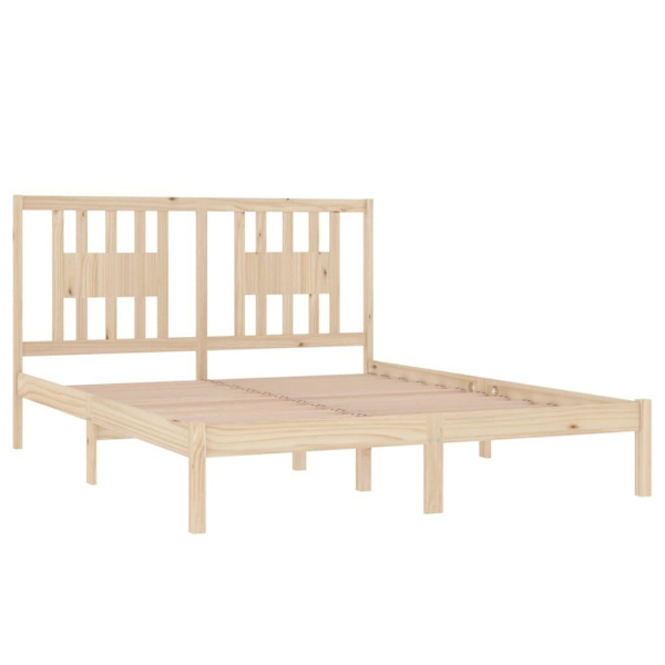 vidaXL Sängram massiv furu 160x200 cm Brun