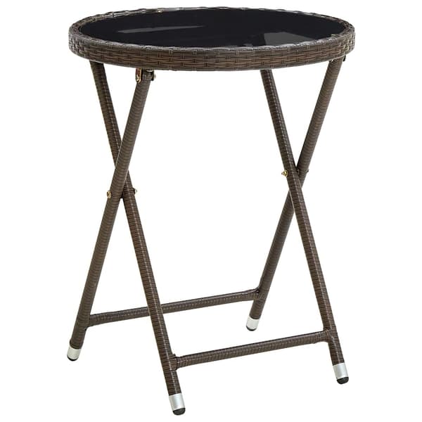 vidaXL Trädgårds Bistro Set 3 st Brun konstrotting Brun