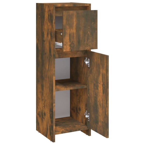vidaXL Badrumsskåp rökfärgad ek 30x30x95 cm konstruerat trä Brun