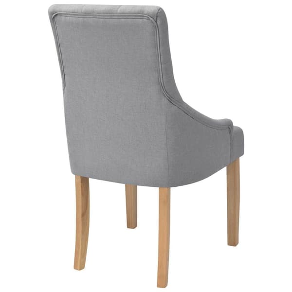 vidaXL Matstolar i ek 2 st tyg ljusgrå grå