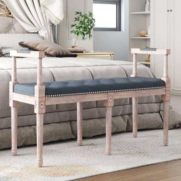 vidaXL Bänk mörkgrå 110x40x70 cm sammet Grå