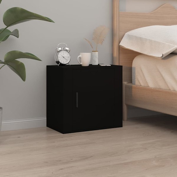 vidaXL Väggmonterade sängbord 2 st svart 50x30x47 cm Svart