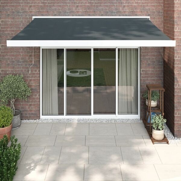 vidaXL Markis infällbar antracit 3x2,5 m tyg&aluminium Antracit