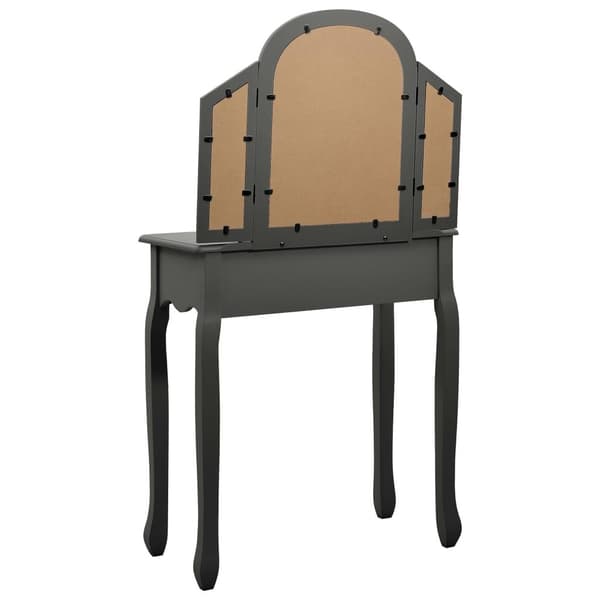 vidaXL Sminkbord med pall grå 65x36x128 cm kejsarträ MDF grå