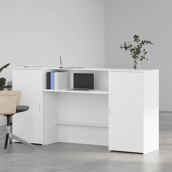 vidaXL Receptionsdisk vit 200x50x103,5 cm konstruerat trä Vit