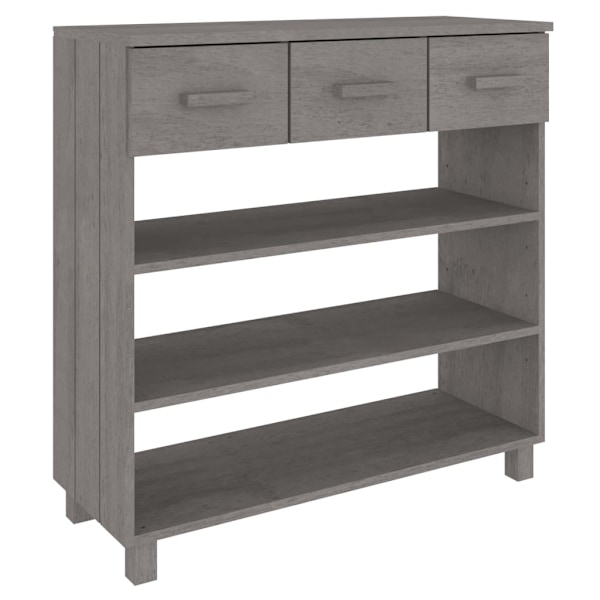 vidaXL Konsolbord HAMAR ljusgrå 90x35x90 cm massiv furu grå