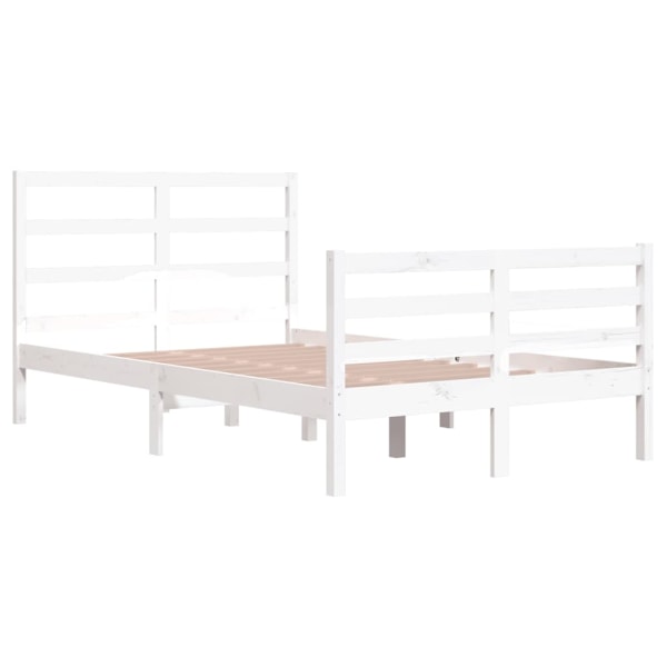 vidaXL Sängram vit massiv furu 120x200 cm enkelsäng Vit