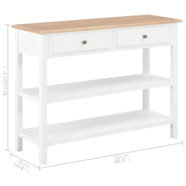vidaXL Skänk vit 110x35x80 cm MDF Vit